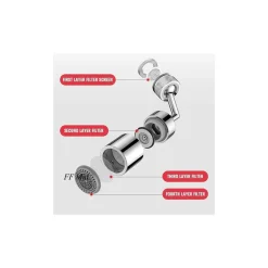 RUBINETTO GIREVOLE 720° FILTRO AERATORE MISCELATORE SNODABILE ACQUA CUCINA BAGNO