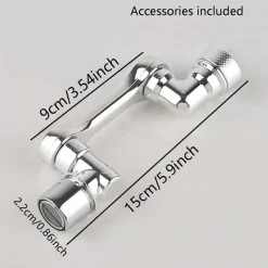 RUBINETTO GIREVOLE 1080° PROLUNGA ROMPIGETTO SNODABILE ACQUA CUCINA BAGNO