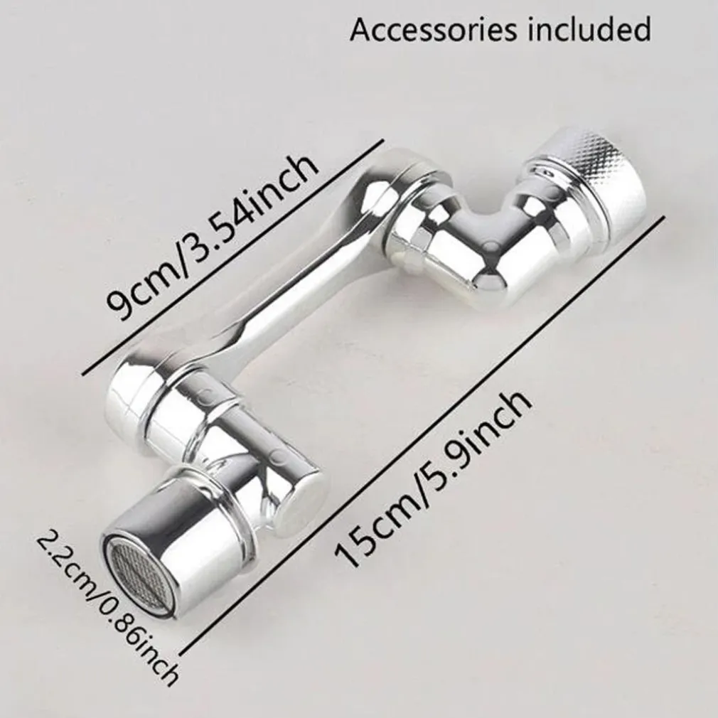 RUBINETTO GIREVOLE 1080° PROLUNGA ROMPIGETTO SNODABILE ACQUA CUCINA BAGNO