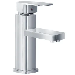 RUBINETTO LAVABO BAGNO MODERNO MISCELATORE LAVANDINO MONOCOMANDO OTTONE CROMATO