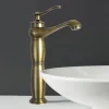 RUBINETTO LAVABO BRONZO A CANNA ALTA MISCELATORE MONOFORO LAVANDINO BAGNO