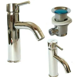 RUBINETTO MISCELATORE CASA BAGNO LAVABO BIDE MONOCOMANDO PILETTA CLIC CLAC 69013