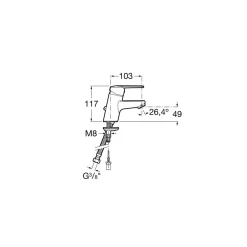RUBINETTO MISCELATORE CROMATO CASA BAGNO LAVABO COMPLETO DI KIT MONTAGGIO 1021-2