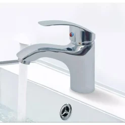 RUBINETTO MISCELATORE CROMATO CASA BAGNO LAVABO LAVANDINO KIT MONTAGGIO JH-8061