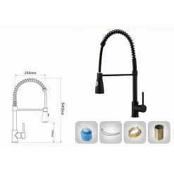 RUBINETTO MISCELATORE CUCINA CON DOCCETTA A MOLLA LAVELLO ISOLA CANNA ALTA 87465