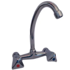 RUBINETTO MISCELATORE DOPPIO COMANDO CANNA ALTA CUCINA LAVELLO LAVABO