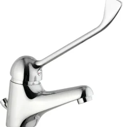 RUBINETTO MISCELATORE LAVANDINO COMANDO A GOMITO LEVA LUNGA CLINICA RISTORANTE