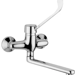RUBINETTO MISCELATORE LAVABO LAVELLO CUCINA COMANDO A GOMITO LEVA LUNGA CLINICA