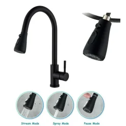 RUBINETTO MISCELATORE MONOCOMANDO CUCINA CON DOCCETTA ESTRAIBILE NERO 79571