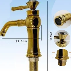 RUBINETTO MISCELATORE MONOCOMANDO LAVABO LAVELLO BAGNO CUCINA OTTONE DORATO ORO