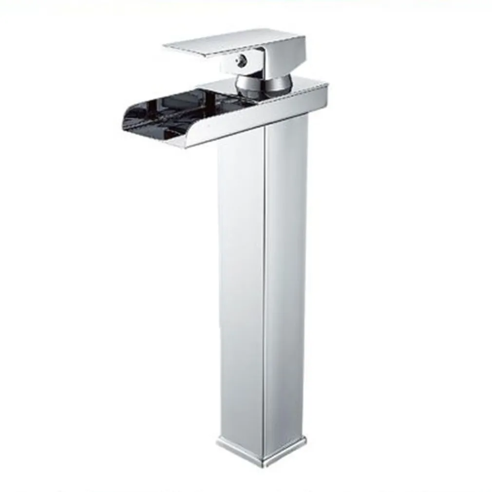 RUBINETTO MISCELATORE PER LAVABO BAGNO A CASCATA CON PILETTA ACCIAIO CROMATO 87397