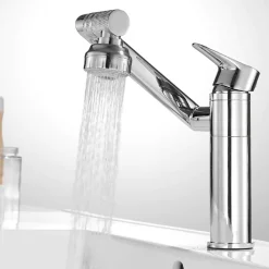 RUBINETTO MISCELATORE PER LAVABO LAVANDINO GIREVOLE 360° CON DOPPIO AREATORE