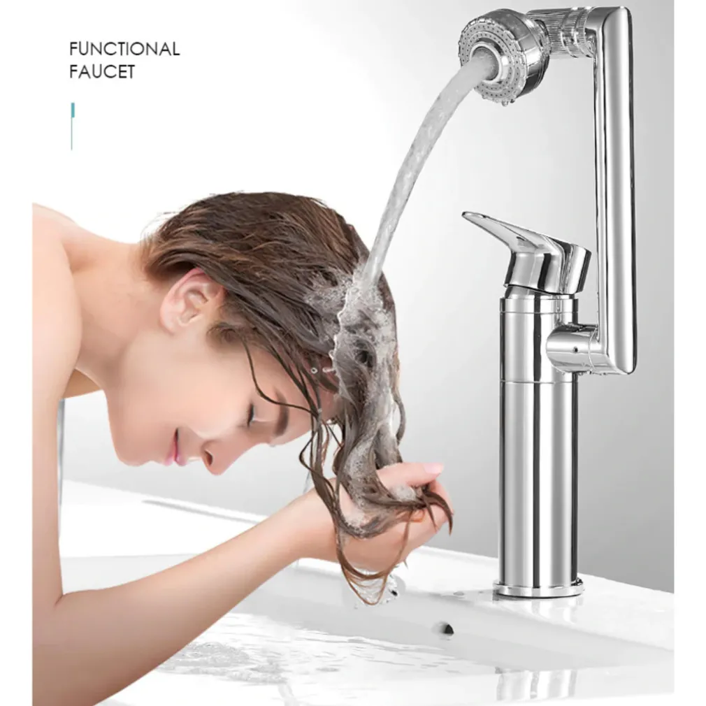 RUBINETTO MISCELATORE PER LAVABO LAVANDINO GIREVOLE 360° CON DOPPIO AREATORE