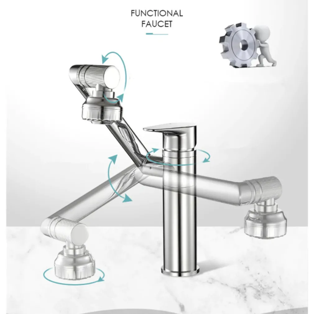 RUBINETTO MISCELATORE PER LAVABO LAVANDINO GIREVOLE 360° CON DOPPIO AREATORE
