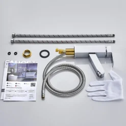 RUBINETTO MISCELATORE PER LAVANDINO LAVABO CROMATO CON DOCCETTA ESTRAIBILE