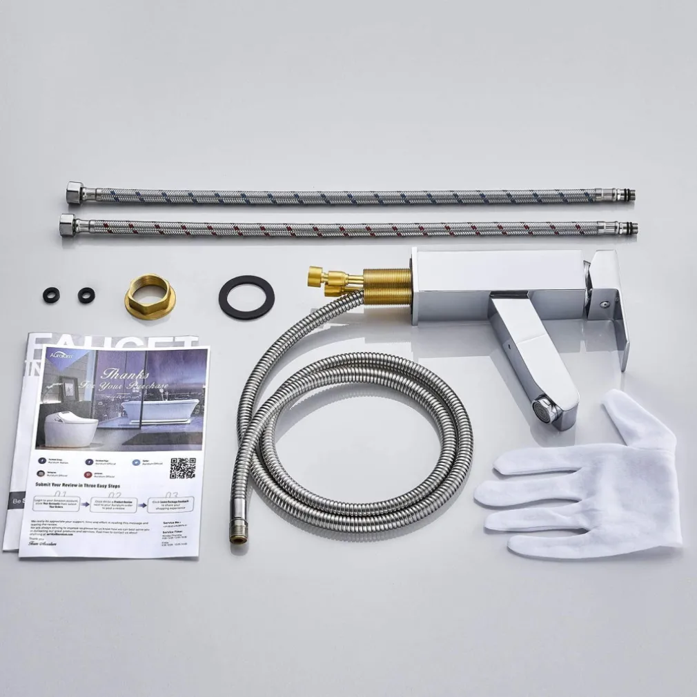 RUBINETTO MISCELATORE PER LAVANDINO LAVABO CROMATO CON DOCCETTA ESTRAIBILE