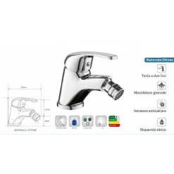 RUBINETTO MISCELATORE PER BIDET BIDÈ BAGNO MATERIALE OTTONE CROMATO TARANTO