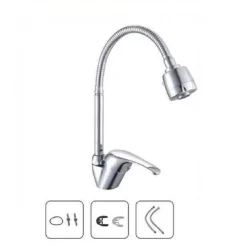 RUBINETTO MISCELATORE PER CUCINA CANNA ALTA FLESSIBILE LAVELLO DOCCETTA 52934