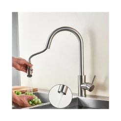 RUBINETTO MONOCOMANDO LAVELLO CUCINA CON SENSORE TOUCH CON DOCCETTA ESTRAIBILE