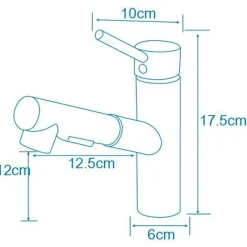 RUBINETTO MONOCOMANDO LAVELLO CUCINA CON DOCCETTA ESTRAIBILE A CANNA CORTA BASSA