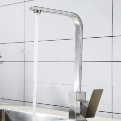 RUBINETTO MONOCOMANDO LAVELLO CUCINA TUBO CANNA ALTA LUNGA QUADRATA SAIL CUBE