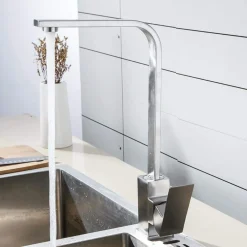 RUBINETTO MONOCOMANDO LAVELLO CUCINA TUBO CANNA ALTA LUNGA QUADRATA SAIL CUBE