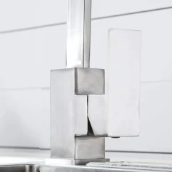 RUBINETTO MONOCOMANDO LAVELLO CUCINA TUBO CANNA ALTA LUNGA QUADRATA SAIL CUBE