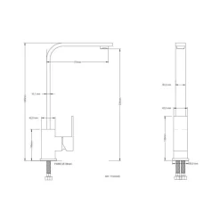 RUBINETTO MONOCOMANDO LAVELLO CUCINA TUBO CANNA ALTA LUNGA QUADRATA SAIL CUBE