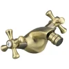 RUBINETTO PER BAGNO BIDET MISCELATORE DOPPIA MANOPOLA IN OTTONE BRONZO SATINATO