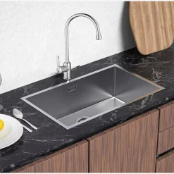 RUBINETTO PER CUCINA MISCELATORE LAVELLO CANNA ALTA MONOCOMANDO SILVER 87260