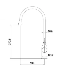 RUBINETTO PER CUCINA MISCELATORE LAVELLO CANNA ALTA MONOCOMANDO SILVER 87260