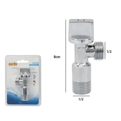 RUBINETTO SOTTOLAVABO CROMATO 1/2 1/2 SOTTO LAVANDINO 8CM CROMO VALVOLA 59985