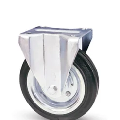 RUOTA AVO CON RIVESTIMENTO IN GOMMA PIASTRA FLANGIA IN ACCIAIO PER CARRELLI PROF