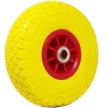 RUOTA PIENA ANTIFORATURA PU GIALLA CARRELLO CARRIOLA 25CM CERCHIO IN PLASTICA