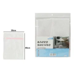SACCHETTO BORSA DI LAVAGGIO SICURO LAVATRICE SACCO CALZINI BUCATO 30X40CM 59473