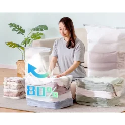 SACCHETTO BORSA SOTTOVUOTO VESTITI PIUMINI CASA NESSUNA POMPA SALVASPAZIO ARMADIO 50X70X32CM