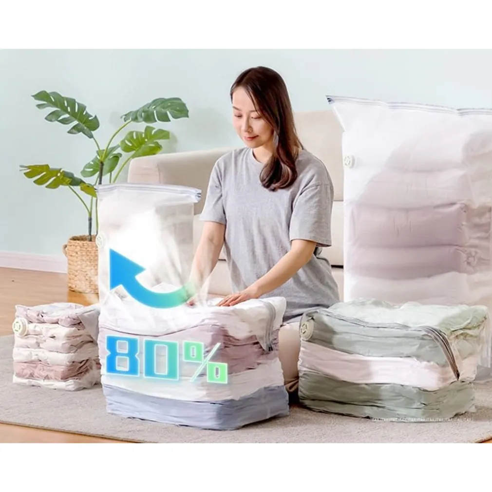 SACCHETTO BORSA SOTTOVUOTO VESTITI PIUMINI CASA NESSUNA POMPA SALVASPAZIO ARMADIO 50X70X32CM