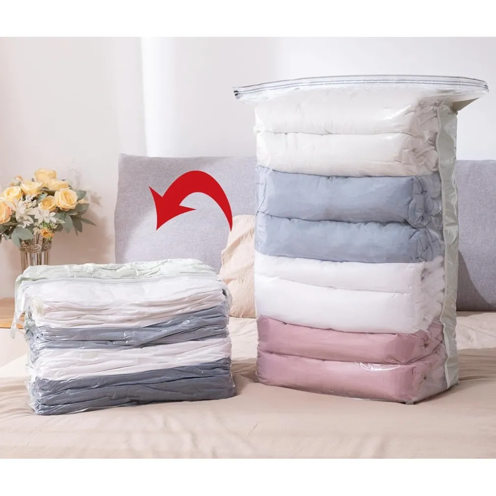 SACCHETTO BORSA SOTTOVUOTO VESTITI PIUMINI CASA NESSUNA POMPA SALVASPAZIO ARMADIO 50X70X32CM