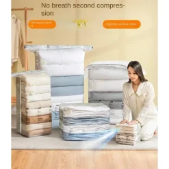 SACCHETTO BORSA SOTTOVUOTO VESTITI PIUMINI CASA NESSUNA POMPA SALVASPAZIO ARMADIO 80X100X32CM