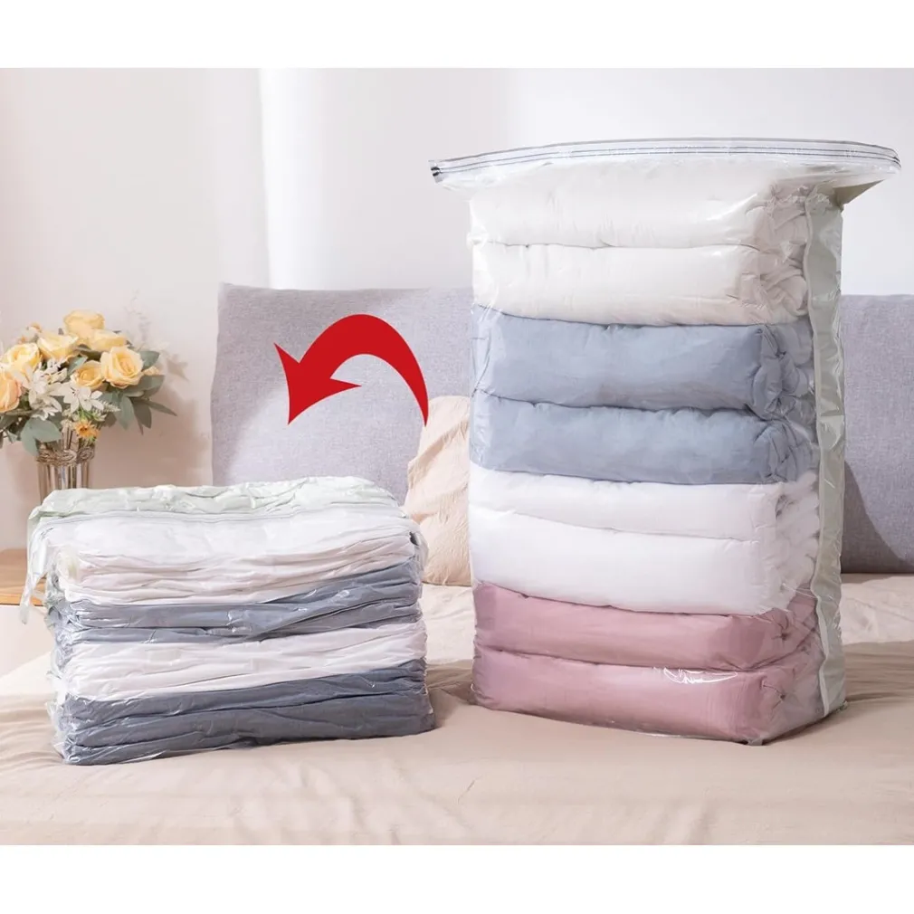 SACCHETTO BORSA SOTTOVUOTO VESTITI PIUMINI CASA NESSUNA POMPA SALVASPAZIO ARMADIO 80X100X32CM