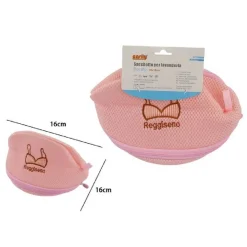 SACCHETTO LAVANDERIA LAVATRICE CON ZIP BIANCHERIA INTIMO REGGISENO 16X16CM 59370