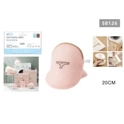 SACCHETTO LAVATRICE ROSA BORSA PER BIANCHERIA LAVAGGIO A RETE INTIMO 20CM 58126