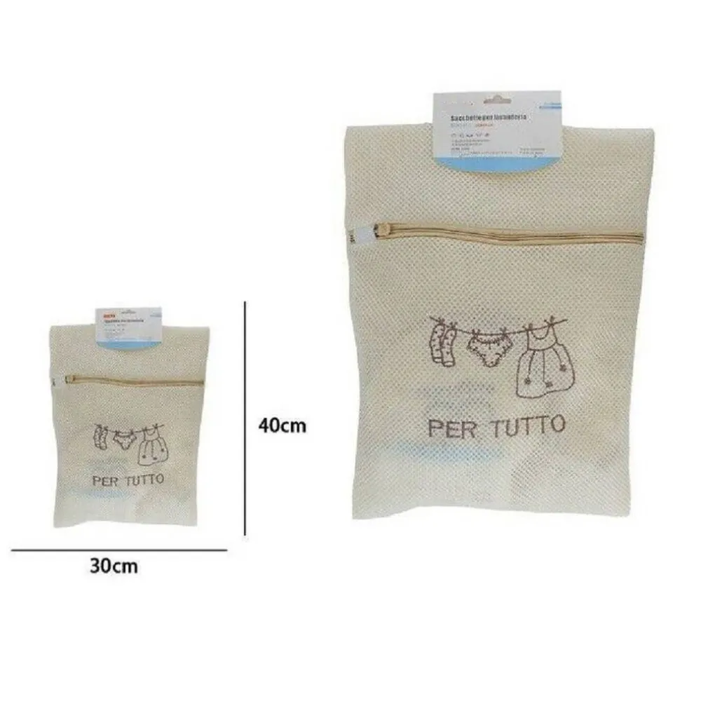 SACCHETTO SALVA REGGISENO LAVATRICE LAVAGGI BIANCHERIA RETE INTIMO 40X30CM 59115