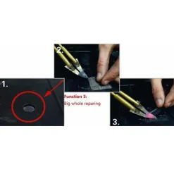 SALDATORE PER RIPARAZIONE PARAURTI PLASTICA AUTO CON GRAFFETTE CUCITRICE A CALDO