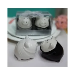 SALE E PEPE COPPIA SPOSI CERAMICA SCATOLA SEGNAPOSTO SALIERA PEPIERA BOMBONIERA