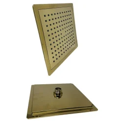 SALISCENDI BAGNO COLONNA DOCCIA MISCELATORE ORO SOFFIONE QUADRATO DOCCETTA 87305