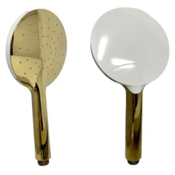 SALISCENDI BAGNO COLONNA DOCCIA MISCELATORE ORO SOFFIONE ROTONDO DOCCETTA 87306