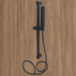 SALISCENDI 60CM DOCCIA NERO CON DOCCINO SOFFIONE QUADRATO BAGNO 87495 TUBO 180CM