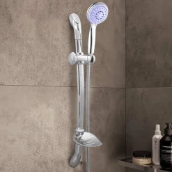 SALISCENDI CON SOFFIONE DOCCIA 3 FUNZIONI GETTI ASTA 67 CM CROMATO BAGNO VASCA
