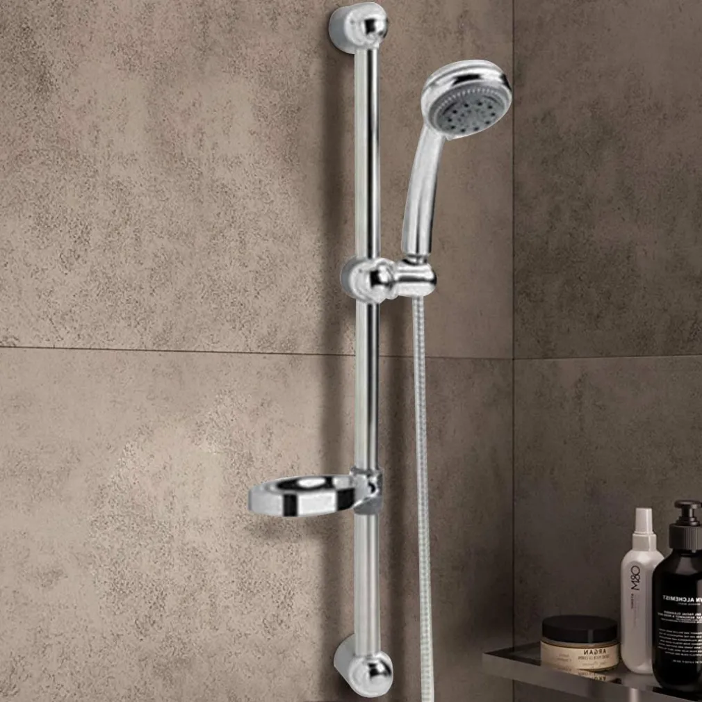 SALISCENDI CON SOFFIONE DOCCIA 8 FUNZIONI GETTI ASTA 60 CM CROMATO BAGNO VASCA